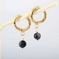 1 Pair Lady Modern Style Classic Style Geometric 304 Stainless Steel Natural Stone 18K Gold Plated Drop Earrings main image 10
