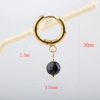 1 Pair Lady Modern Style Classic Style Geometric 304 Stainless Steel Natural Stone 18K Gold Plated Drop Earrings main image 2