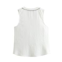 Women's Vest Sleeveless Blouses Button Simple Style Solid Color main image 4