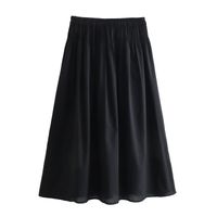 Summer Simple Style Solid Color Polyester Midi Dress Skirts main image 5