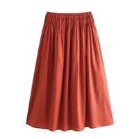 Summer Simple Style Solid Color Polyester Midi Dress Skirts main image 6