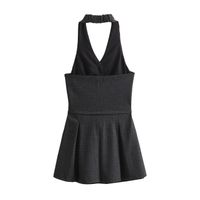 Women's Regular Dress British Style Halter Neck Zipper Sleeveless Solid Color Above Knee Daily main image 5