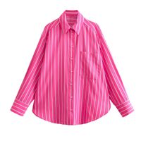 Women's Blouse Long Sleeve Blouses Button Streetwear Stripe main image 4