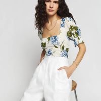 Women's T-shirt Short Sleeve Blouses Tassel Streetwear Leaves Flower main image 1