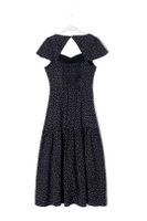 Women's Regular Dress Vacation V Neck Tassel Short Sleeve Polka Dots Solid Color Maxi Long Dress Daily main image 5