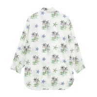 Women's Blouse Long Sleeve Blouses Printing Button Vacation Coconut Tree main image 4