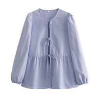 Women's Blouse Long Sleeve Blouses Simple Style Solid Color main image 6