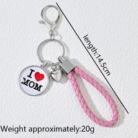 Casual MAMA Classic Style Letter Heart Shape Metal Inlay Glass Mother'S Day Keychain main image 3
