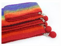 Women's Rainbow Wool Felt Zipper Coin Purses main image 2