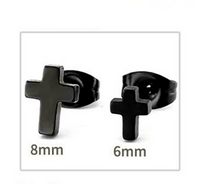 1 Pair Basic Simple Style Commute Cross Plating 304 Stainless Steel Ear Studs main image 2