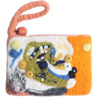 Unisex Flower Wool Felt Zipper Coin Purses main image 6