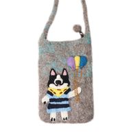 Kid'S Women's Mini Wool Felt Animal Cute Zipper Square Bag sku image 1