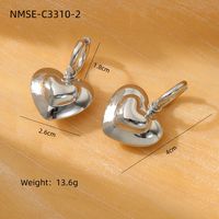 1 Pair Lady Heart Shape Plating 304 Stainless Steel 18K Gold Plated Earrings sku image 8