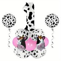 Casual Cute Cow Pattern Aluminum Film Birthday Festival Balloons sku image 1