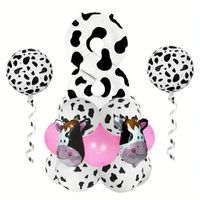 Casual Cute Cow Pattern Aluminum Film Birthday Festival Balloons sku image 8