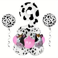 Casual Cute Cow Pattern Aluminum Film Birthday Festival Balloons sku image 9