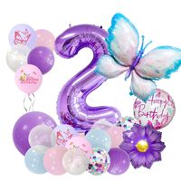 Casual Cute Letter Butterfly Aluminum Film Birthday Festival Balloons sku image 2