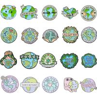 Cartoon Style Earth Letter Emoji Face Alloy Stoving Varnish Unisex Brooches main image 7
