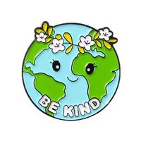 Cartoon Style Earth Letter Emoji Face Alloy Stoving Varnish Unisex Brooches sku image 1