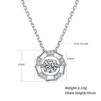 Sterling Silver Elegant Modern Style Shiny GRA Certificate Inlay Windmill Moissanite Pendant Necklace main image 2