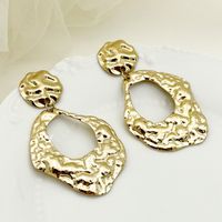1 Pair Basic Modern Style Classic Style Round Flower Plating 304 Stainless Steel Gold Plated Drop Earrings main image 5