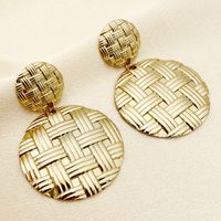 1 Pair Basic Modern Style Classic Style Round Flower Plating 304 Stainless Steel Gold Plated Drop Earrings main image 7