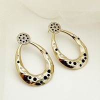 1 Pair Basic Modern Style Classic Style Round Flower Plating 304 Stainless Steel Gold Plated Drop Earrings main image 8