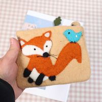 Unisex Animal Wool Felt Zipper Coin Purses main image 3