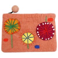 Unisex Dandelion Wool Felt Zipper Coin Purses sku image 1