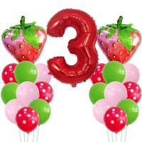 Casual Cute Number Strawberry Aluminum Film Birthday Festival Balloons main image 1