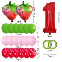 Casual Cute Number Strawberry Aluminum Film Birthday Festival Balloons main image 2