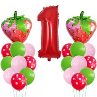 Casual Cute Number Strawberry Aluminum Film Birthday Festival Balloons sku image 1