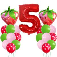 Casual Cute Number Strawberry Aluminum Film Birthday Festival Balloons main image 5