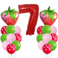 Casual Cute Number Strawberry Aluminum Film Birthday Festival Balloons sku image 7