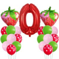 Casual Cute Number Strawberry Aluminum Film Birthday Festival Balloons sku image 10