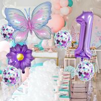 Casual Cute Flower Butterfly Aluminum Film Birthday Festival Balloons main image 3