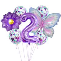 Casual Cute Flower Butterfly Aluminum Film Birthday Festival Balloons sku image 2