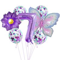 Casual Cute Flower Butterfly Aluminum Film Birthday Festival Balloons sku image 7