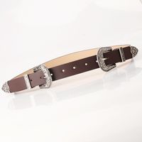 Casual Retro Solid Color Pu Leather Alloy Women's Leather Belts sku image 2
