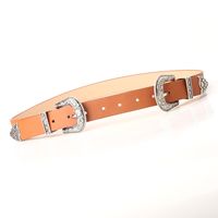 Casual Retro Solid Color Pu Leather Alloy Women's Leather Belts sku image 3