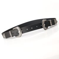 Casual Retro Solid Color Pu Leather Alloy Women's Leather Belts sku image 1