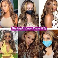 Amazon Hot Front Lace Wig Sheath African New Piano Color Long Curly Hair Big Wave Lace Wig Sheath main image 4