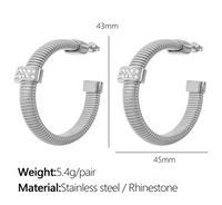 Titan Stahl IG-Stil Übertrieben Toller Stil Überzug Inlay Geometrisch Einfarbig Zirkon Ringe Armbänder Halskette main image 2