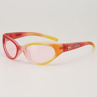 Retro Ethnic Style Color Block Ac Special-Shaped Mirror Full Frame Glasses sku image 3