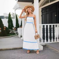 Women's Strap Dress Simple Style Strap Backless Sleeveless Color Block Midi Dress Holiday Daily main image 4
