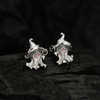 1 Pair Cute Cool Style Ghost Sterling Silver Ear Studs main image 3