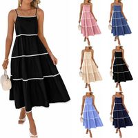 Women's Strap Dress Simple Style Strap Sleeveless Solid Color Maxi Long Dress Holiday Daily main image 1