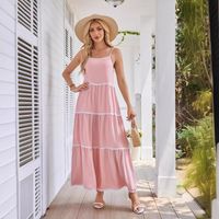 Women's Strap Dress Simple Style Strap Sleeveless Solid Color Maxi Long Dress Holiday Daily main image 5