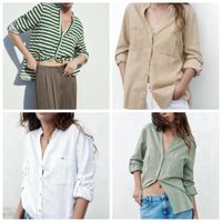 Women's Blouse Long Sleeve Blouses Simple Style Stripe Solid Color main image 1