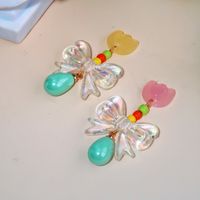 1 Pair Simple Style Bow Knot Bowknot Arylic Drop Earrings main image 4